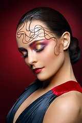 Image showing beautiful woman with bright makeup