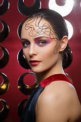 Image showing beautiful woman with bright makeup