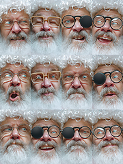 Image showing Emotional Santa Claus in eyewear greeting with New Year and Christmas