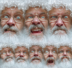 Image showing Emotional Santa Claus in eyewear greeting with New Year and Christmas