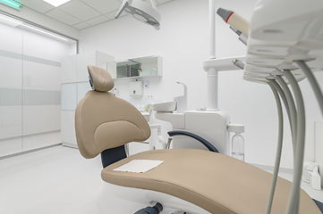 Image showing patient chair in Interior of dentistry medical office