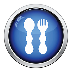 Image showing Baby spoon and fork icon