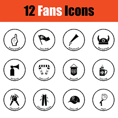 Image showing Set of soccer fans icons