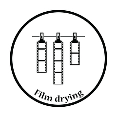 Image showing Icon of photo film drying on rope with clothespin