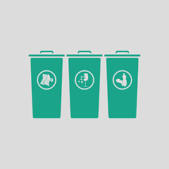 Image showing Garbage containers with separated trash icon