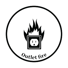 Image showing Electric outlet fire icon