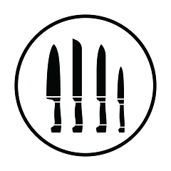 Image showing Kitchen knife set icon