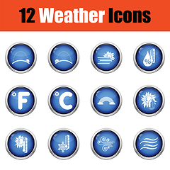 Image showing Set of weather icons. Flat design tennis icon set in ui colors. 