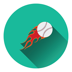 Image showing Baseball fire ball icon