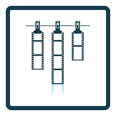 Image showing Icon of photo film drying on rope with clothespin