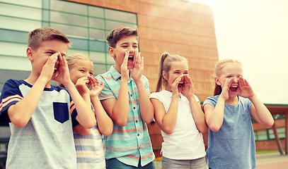 Image showing group of happy elementary school students