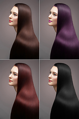 Image showing beautiful girl with different hair dye colors