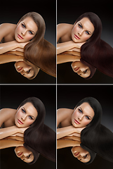 Image showing beautiful girl with different hair dye colors