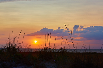 Image showing Sunset over the sea of Azov