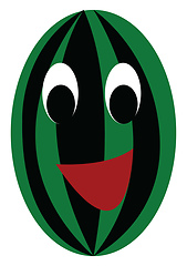 Image showing Excited watermelon vector or color illustration