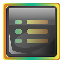 Image showing Menu grey square vector icon illustration with yellow and green 