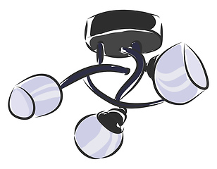 Image showing Modern chandelier illustration color vector on white background