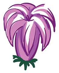 Image showing Purple lily flower illustration color vector on white background