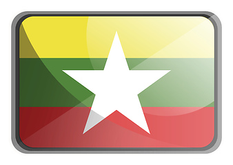 Image showing Vector illustration of Myanmar flag on white background.