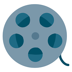 Image showing Blue-colored film reel vector or color illustration