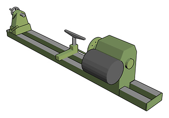 Image showing Industrial green and grey lathe vector illustration on white bac