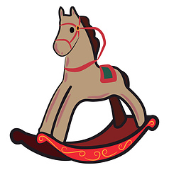 Image showing Rocking horse toy Christmas gift vector or color illustration