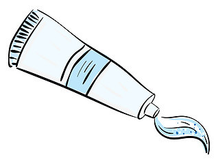 Image showing Toothpaste with microbeads squeezed and coming out from a blue t