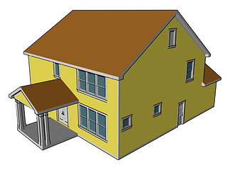 Image showing A primary residence farmhouse vector or color illustration