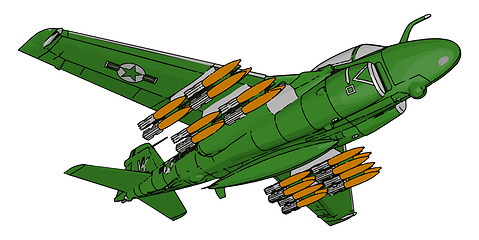 Image showing A fighter plane vector or color illustration