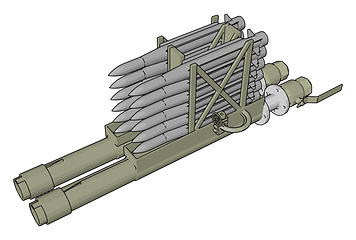 Image showing 3D vector illustration on white background of a military missile