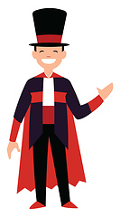 Image showing Happy magician character vector illustration on a white backgrou