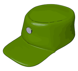 Image showing 3D vector illustration on white background  of a green military 