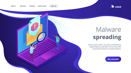 Image showing Spam isometric 3D landing page.
