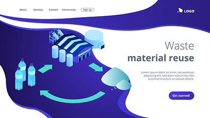 Image showing Mechanical recycling isometric 3D landing page.