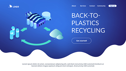 Image showing Mechanical recycling isometric 3D landing page.