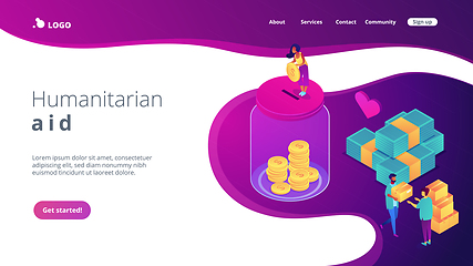 Image showing Donation isometric 3D landing page.