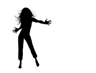 Image showing Silhouette of girl