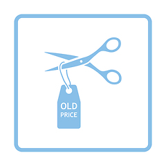 Image showing Scissors cut old price tag icon