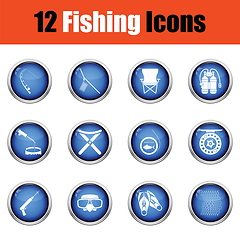 Image showing Fishing icon set. 