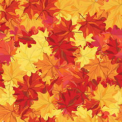 Image showing Seamless autumn maple leaves 