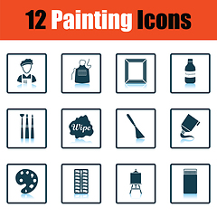 Image showing Set of painting icons