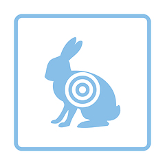 Image showing Hare silhouette with target  icon