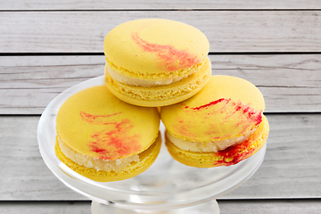 Image showing close up of macaroons on confectionery stand