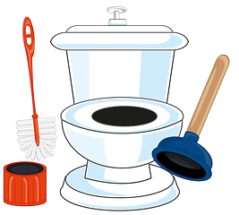 Image showing Bowl and tools for cleaning the litterring