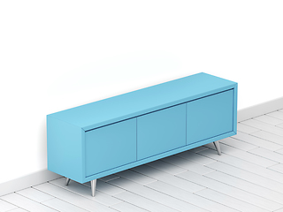 Image showing Blue TV stand in the room