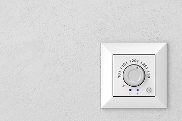 Image showing Thermostat on a gray wall