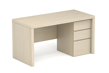 Image showing Wooden desk with drawers