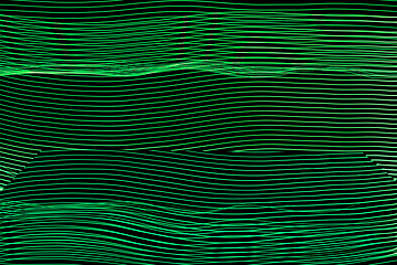 Image showing Bright neon line designed background, shot with long exposure, green