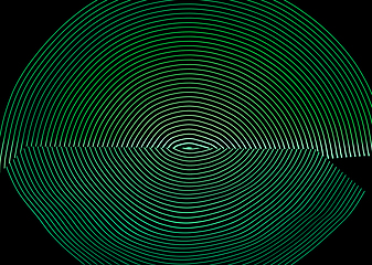 Image showing Bright neon line designed background, shot with long exposure, green