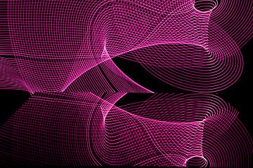 Image showing Bright neon line designed background, shot with long exposure, pink